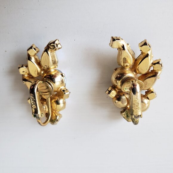 Vintage Rhinestone Clip-On Earrings - Picture 5 of 7